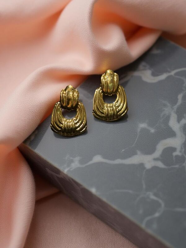Chunky Door Knocker Stud Earrings