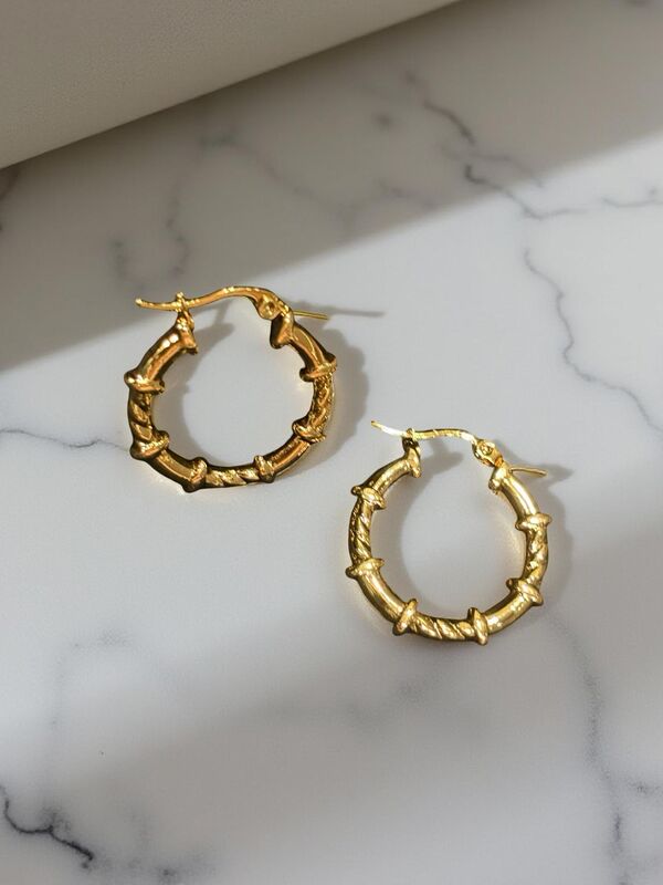 Bamboo style Hoop earrings