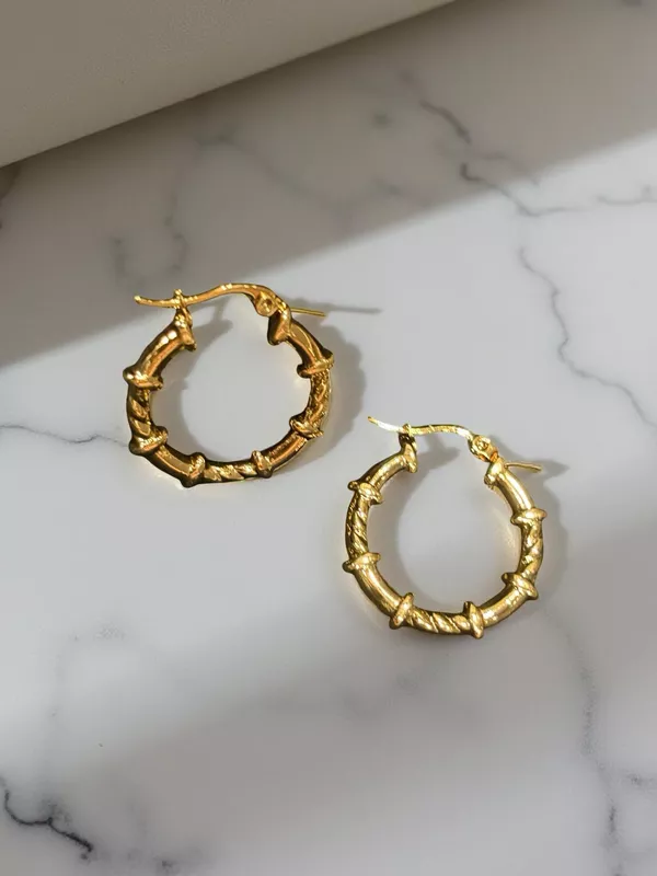 Bamboo style Hoop earrings