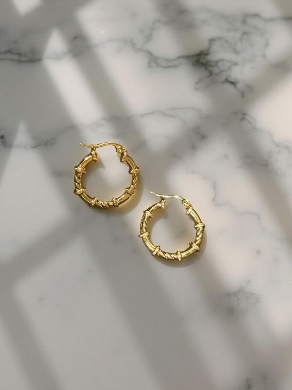 Bamboo style Hoop earrings