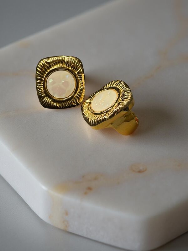 Faux Pearl Statement Studs