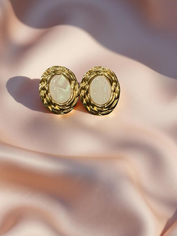 Faux Pearl Statement Studs