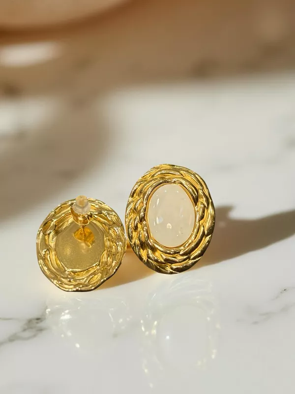 Faux Pearl Statement Studs