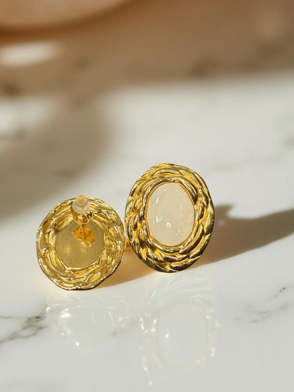 Faux Pearl Statement Studs