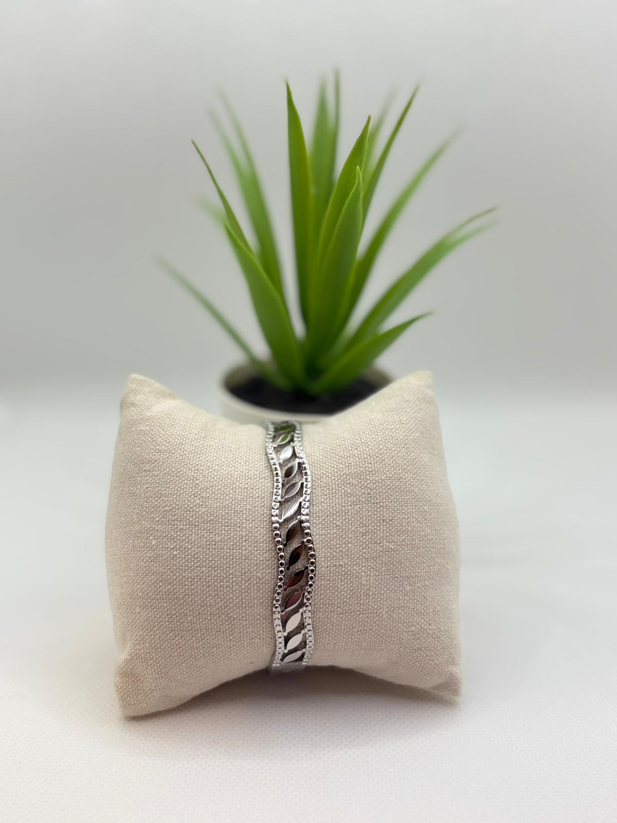 Polished Statement Bangle with Textured Detail