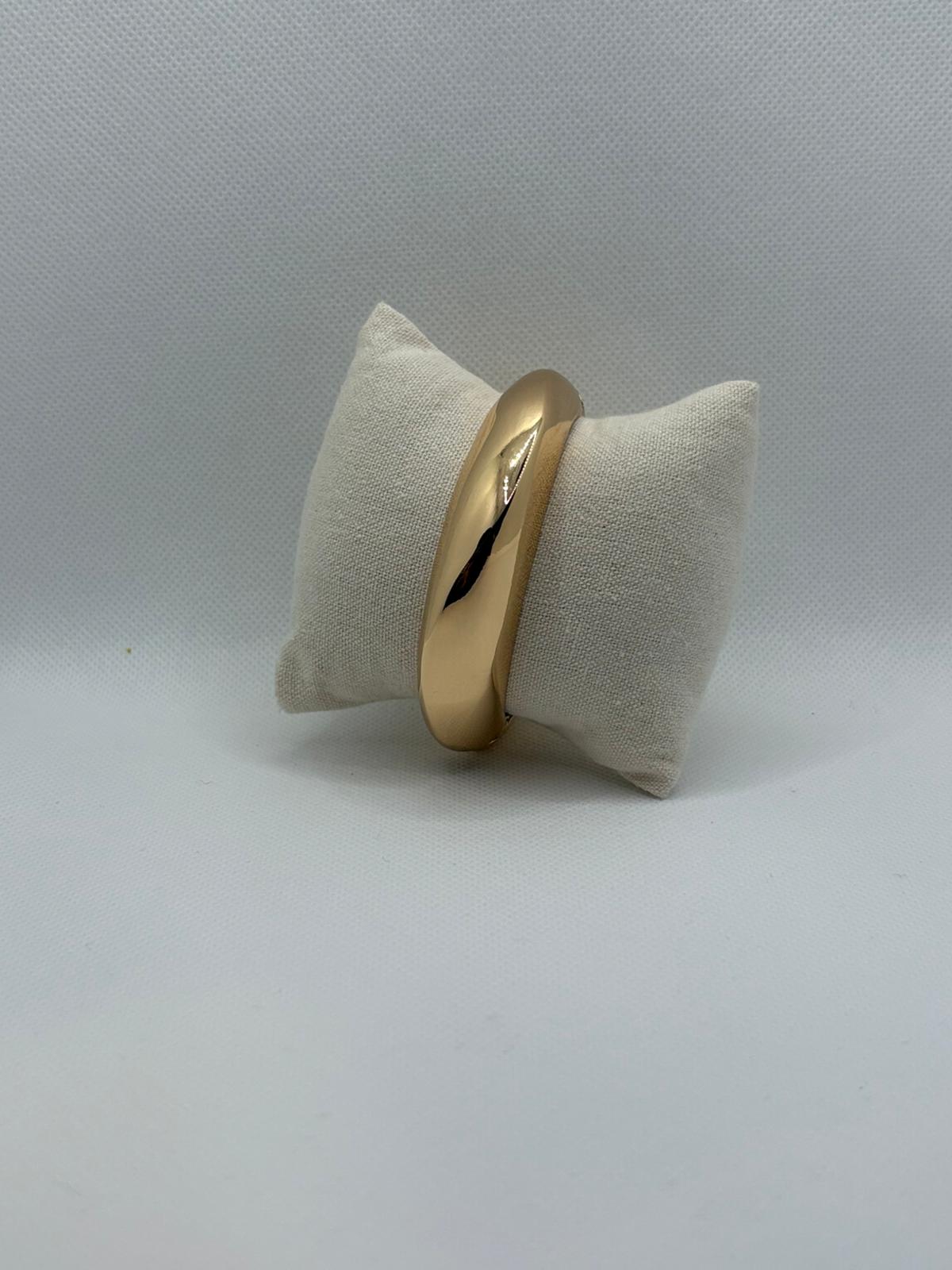 Chunky Twisted Gold-Tone "Croissant" Bangle