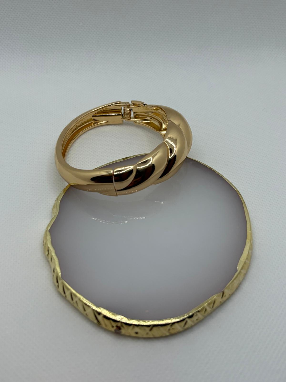 Modern Domed Rope Statement Cuff Bracelet