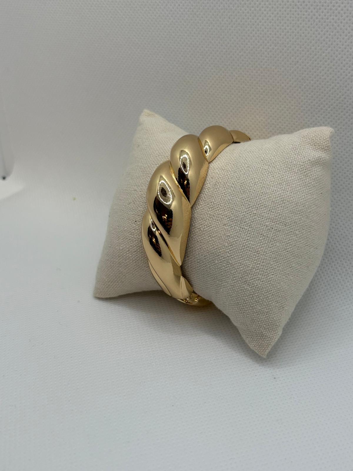 Modern Domed Rope Statement Cuff Bracelet