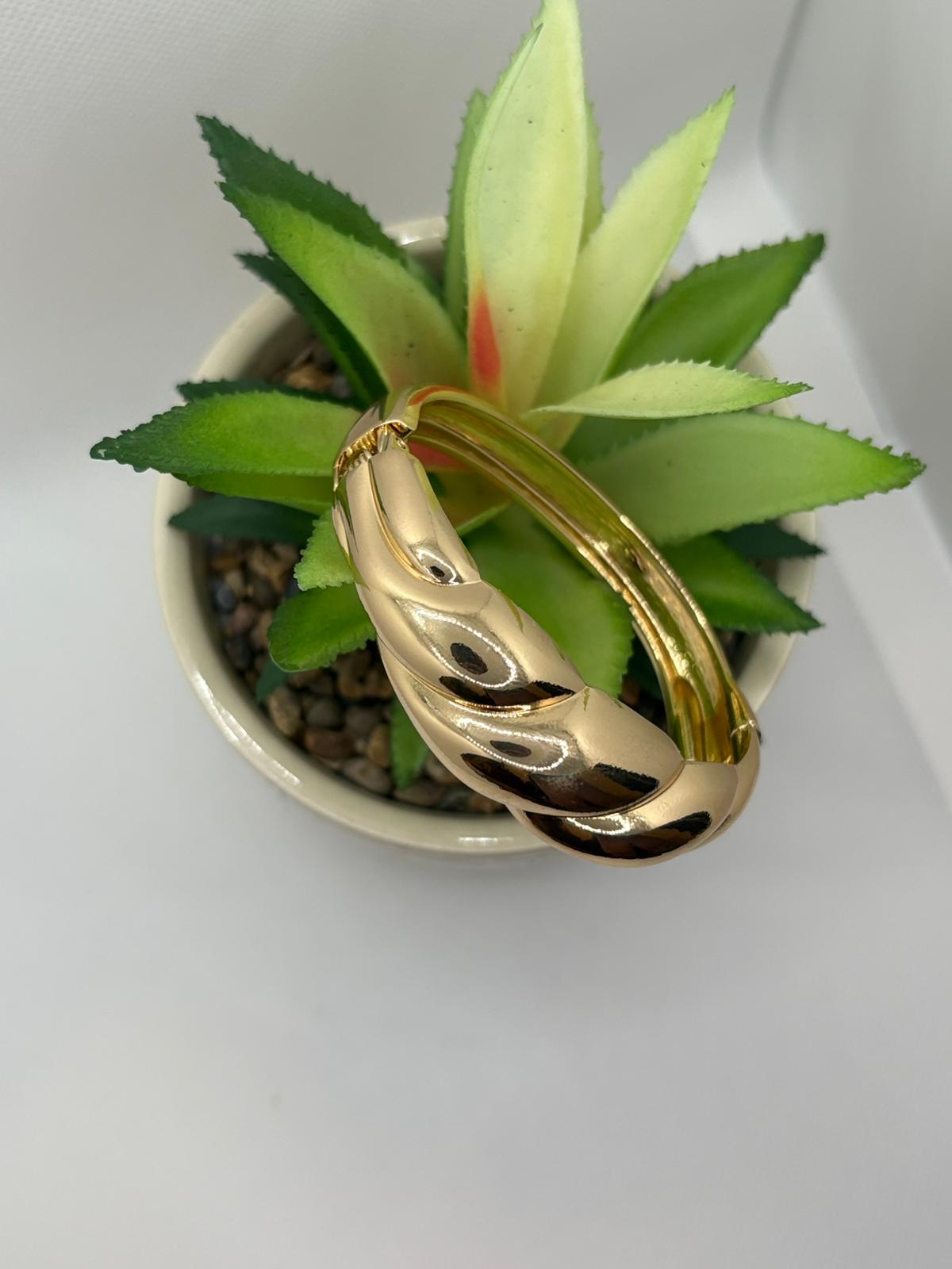 Modern Domed Rope Statement Cuff Bracelet