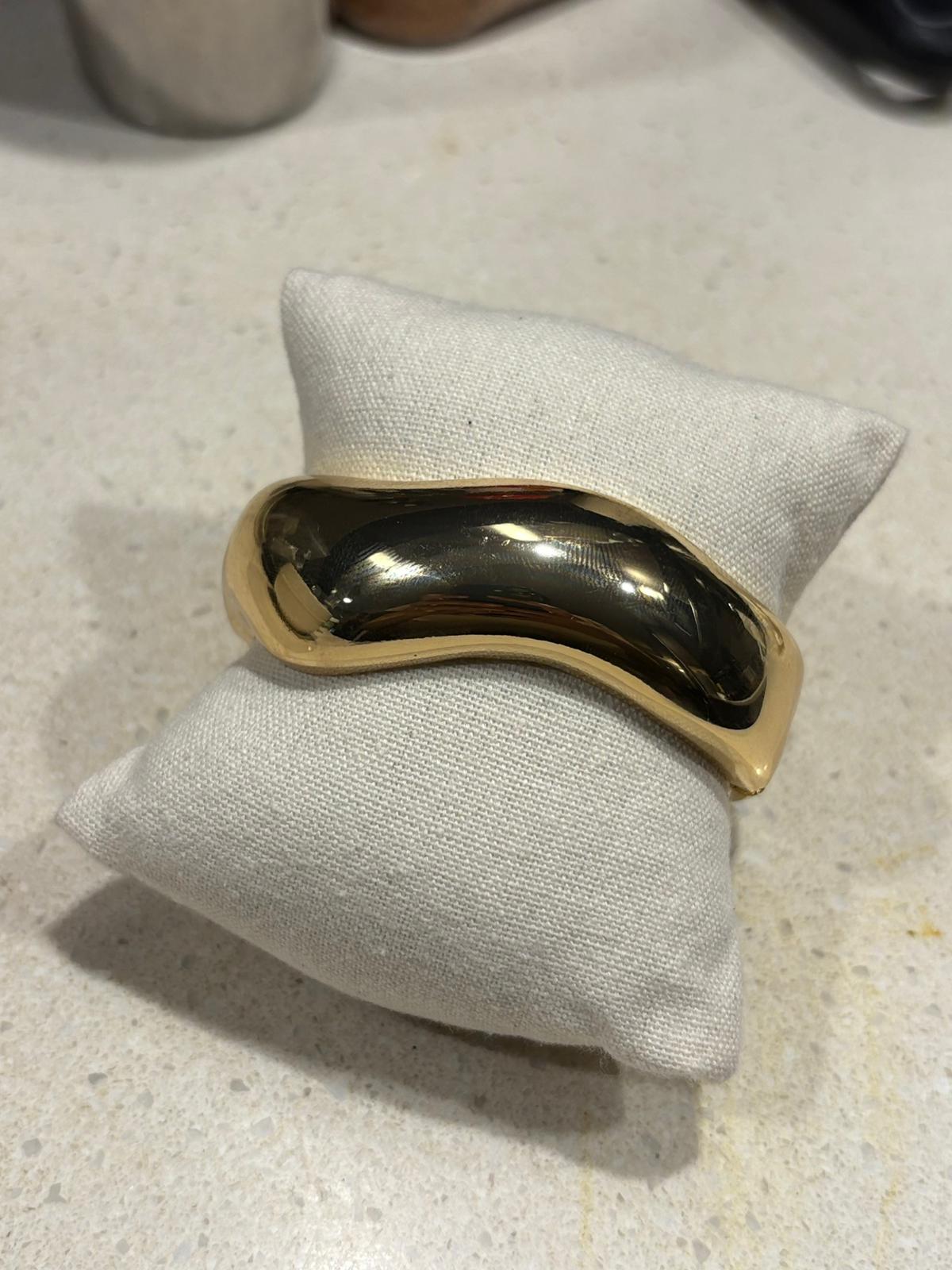 Modern Statement Gold "Wave" Cuff Bracelet