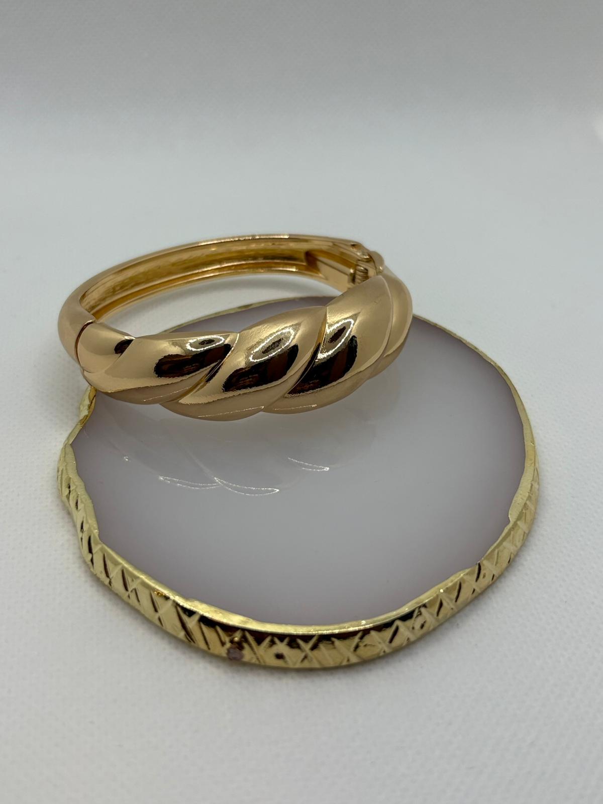 Modern Domed Rope Statement Cuff Bracelet