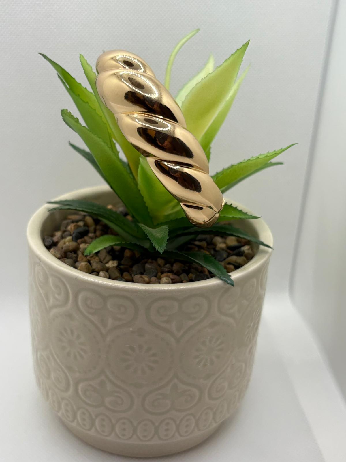 Modern Domed Rope Statement Cuff Bracelet