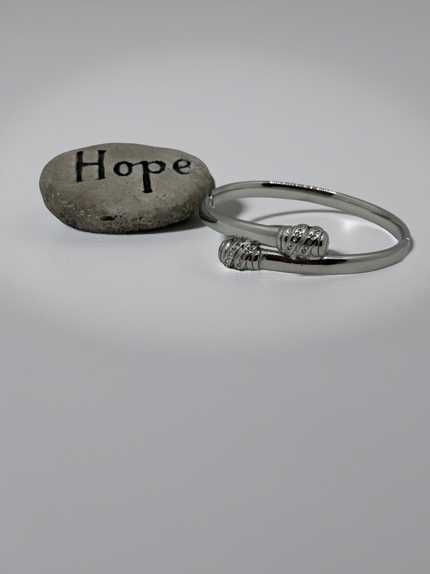 Silver Crystal Nail Cuff Bracelet