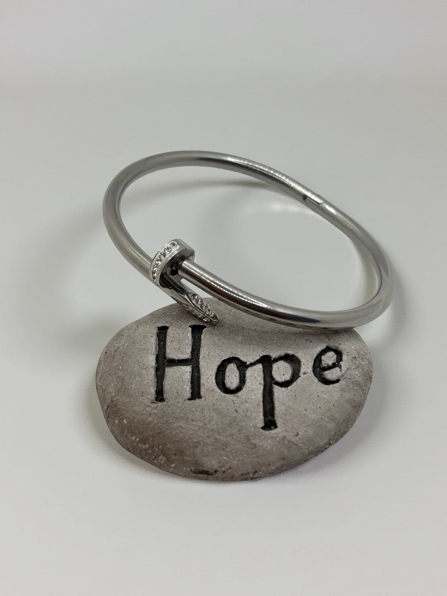 Chic Crystal-Embellished Nail Bangle