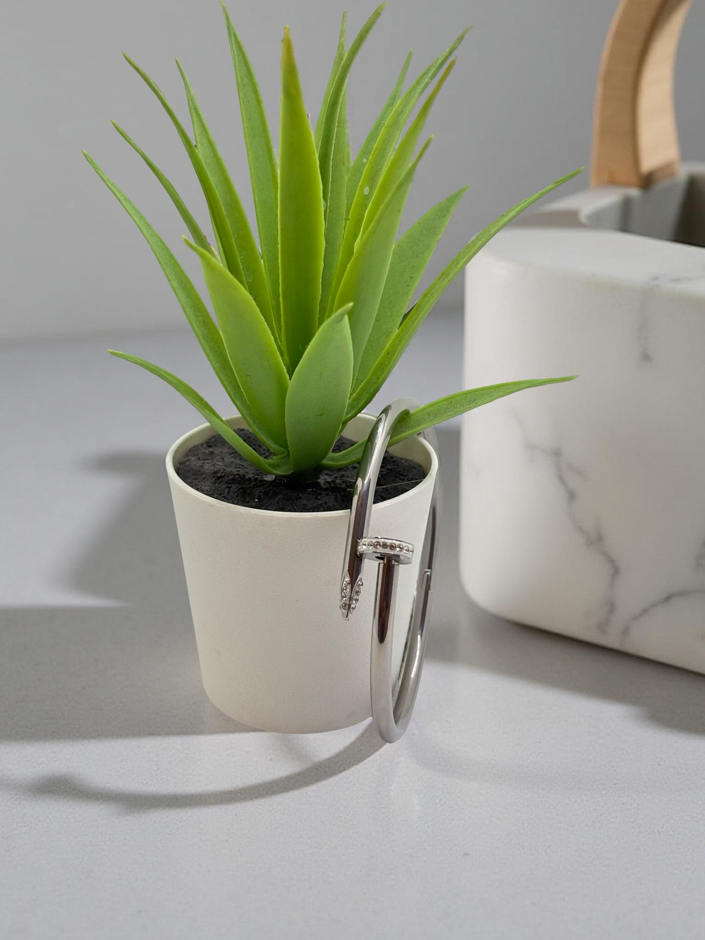 Chic Crystal-Embellished Nail Bangle