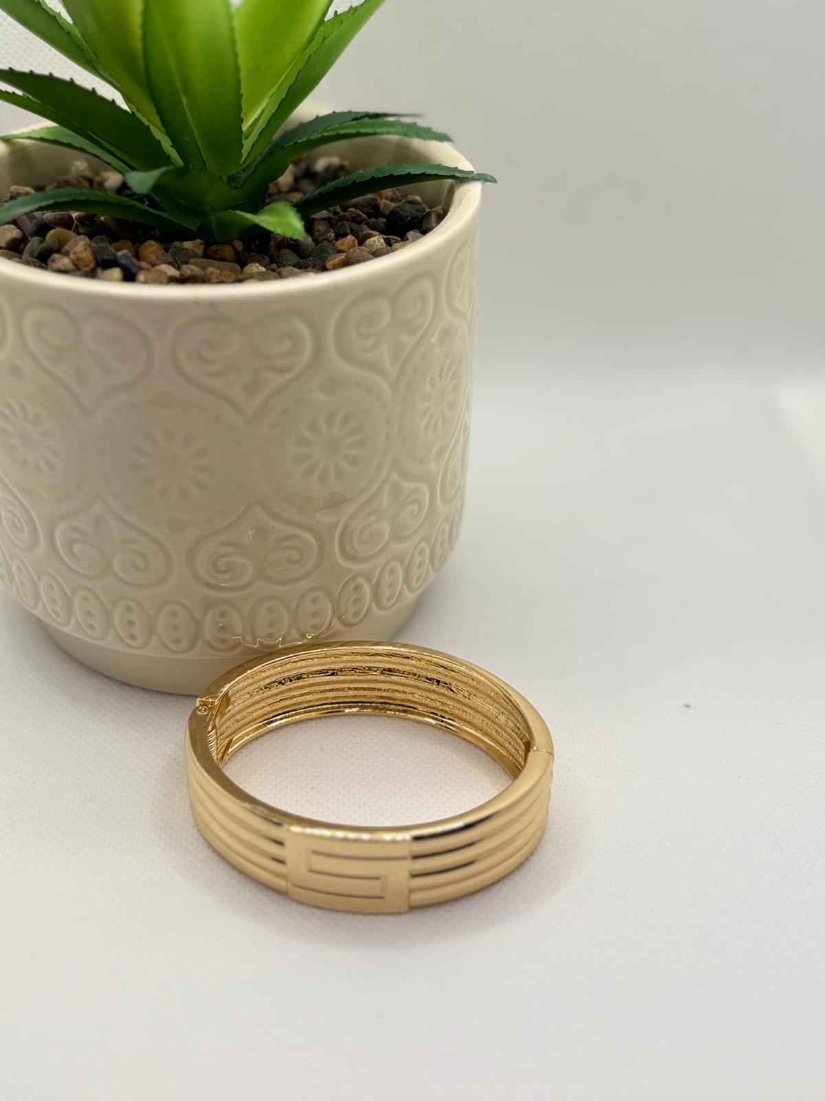 Bold Ridged Gold Dome Ring