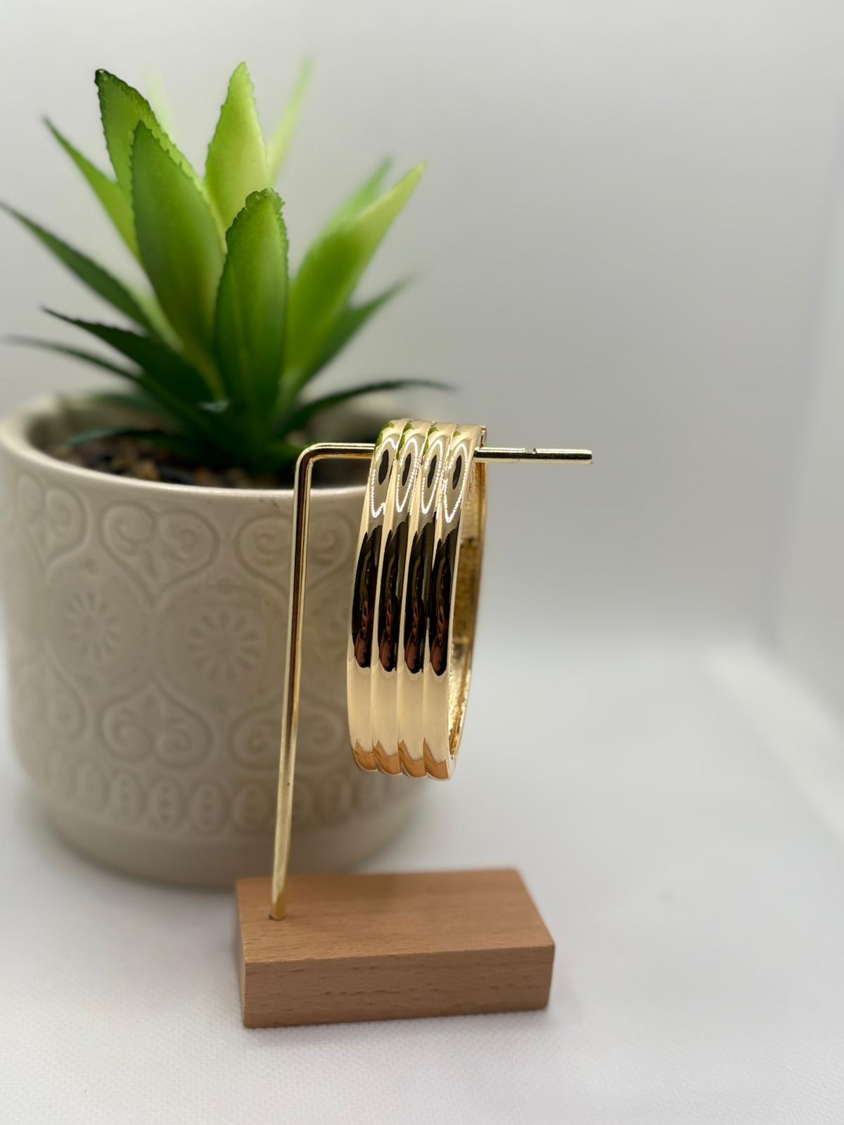 Bold Ridged Gold Dome Ring