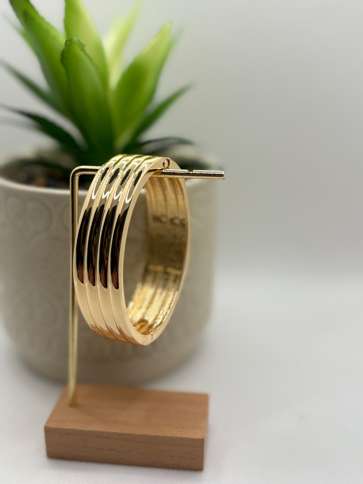 Bold Ridged Gold Dome Ring