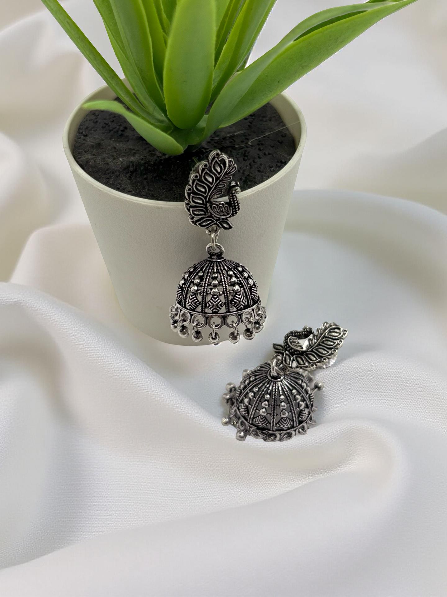 Medium size Peacok Oxidised Jumkha