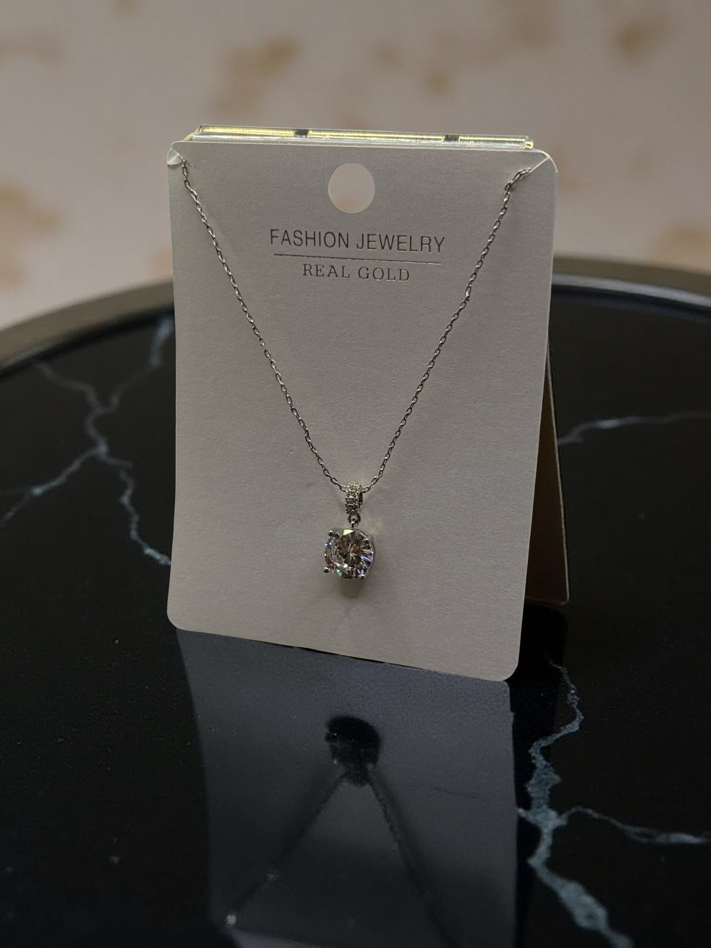 Classic Square-Cut Crystal Necklace