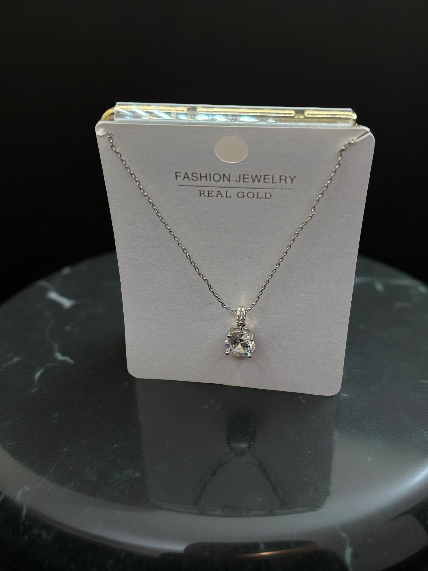 Classic Square-Cut Crystal Necklace