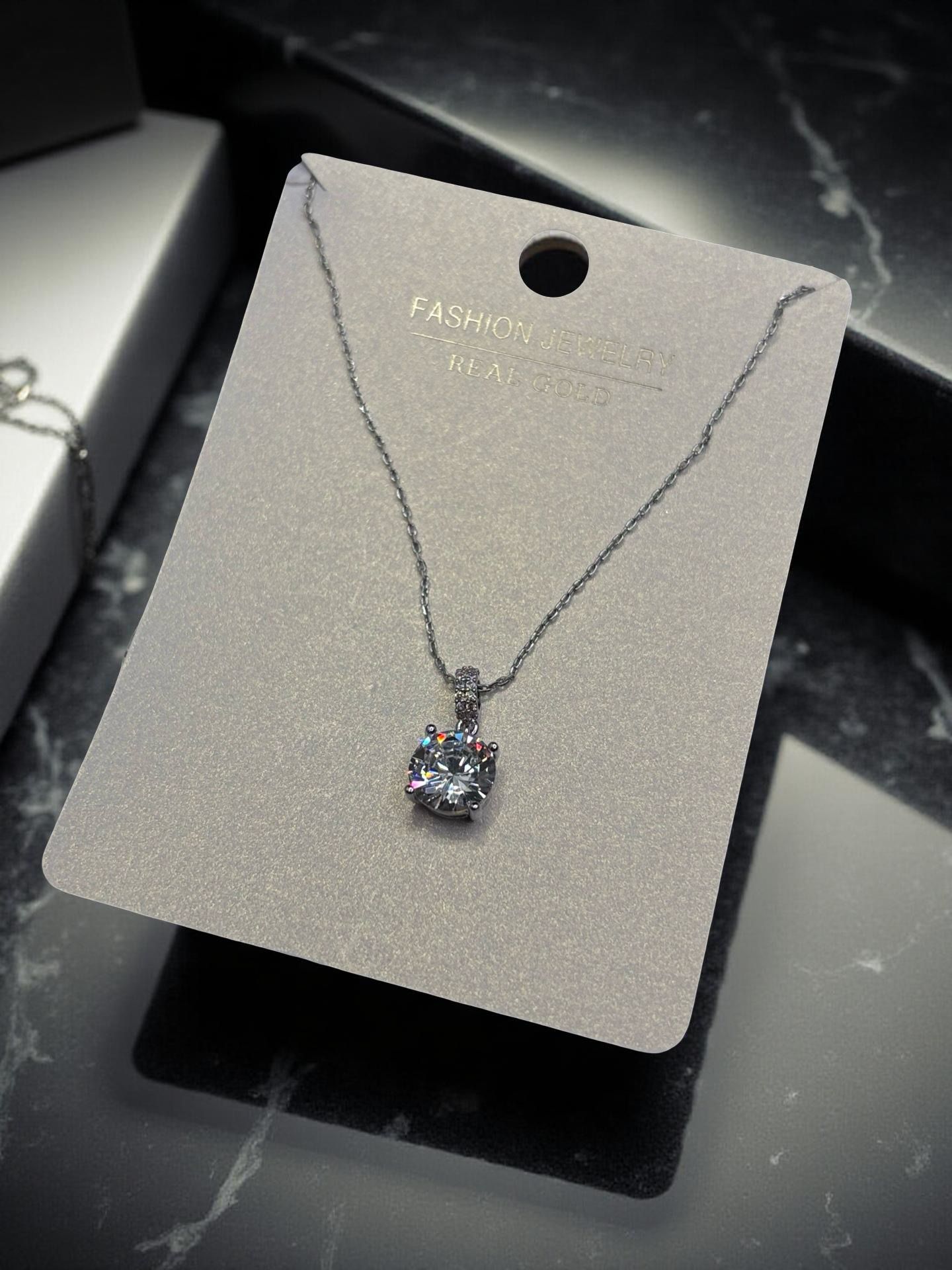 Classic Square-Cut Crystal Necklace