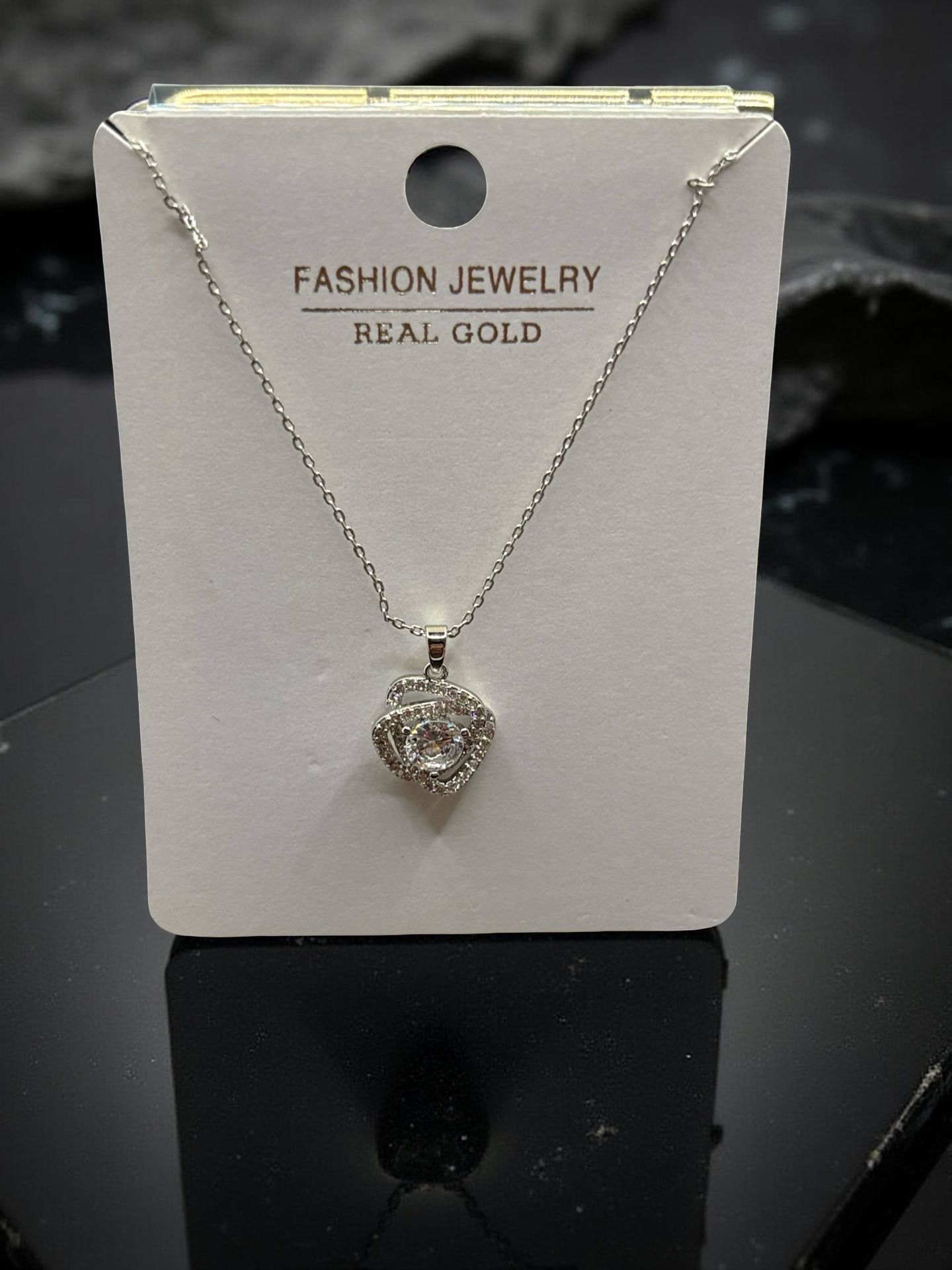 Elegant Twisted Knot Crystal Pendant Necklace