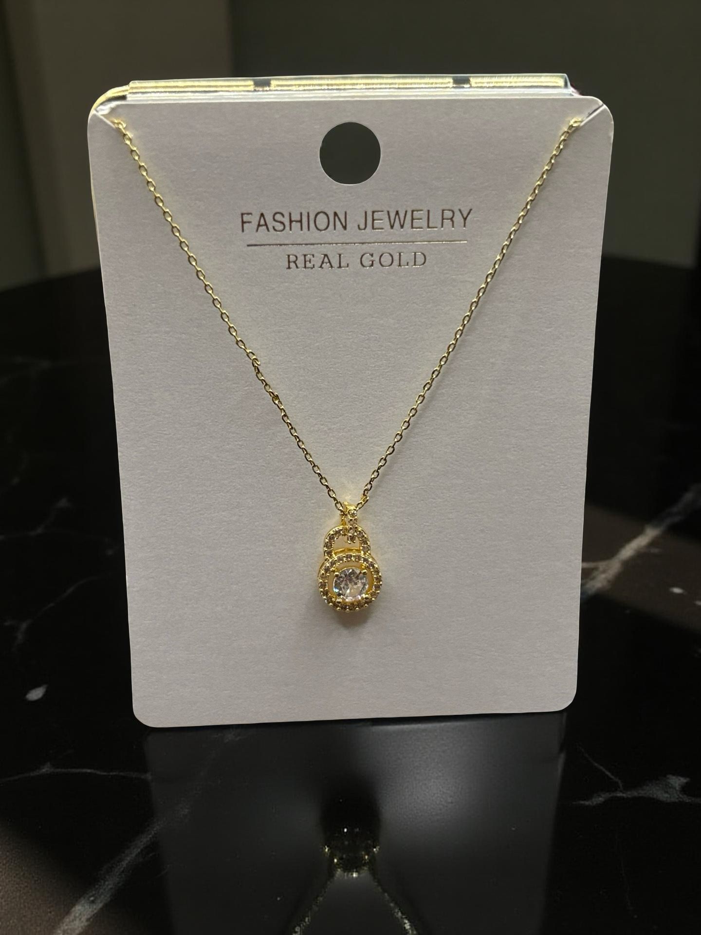 Interlocking Gold Knot Pendant Necklace