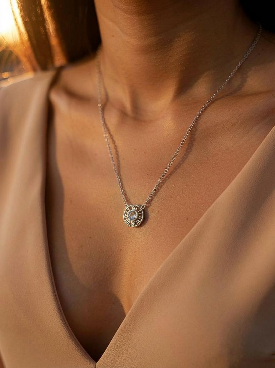 Dainty Oval Crystal Gold Necklace