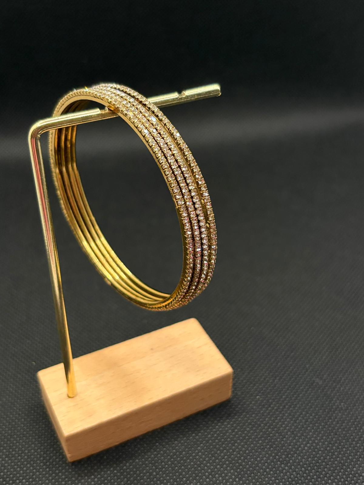 White AD stone thin Bangles