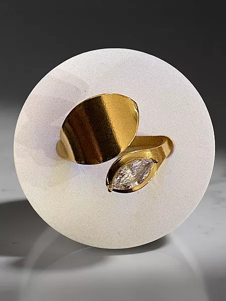 The Orbit - Crystal Gold Ring