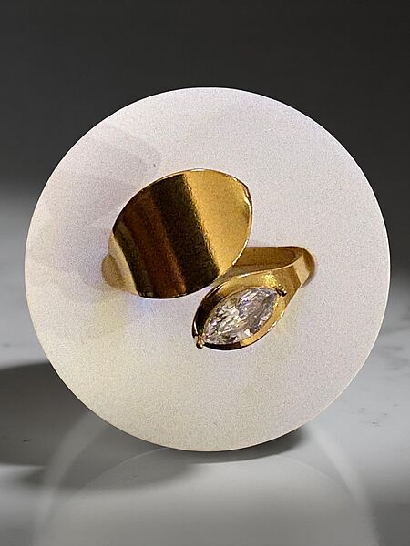 The Orbit - Crystal Gold Ring