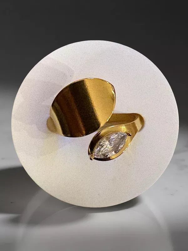 The Orbit - Crystal Gold Ring