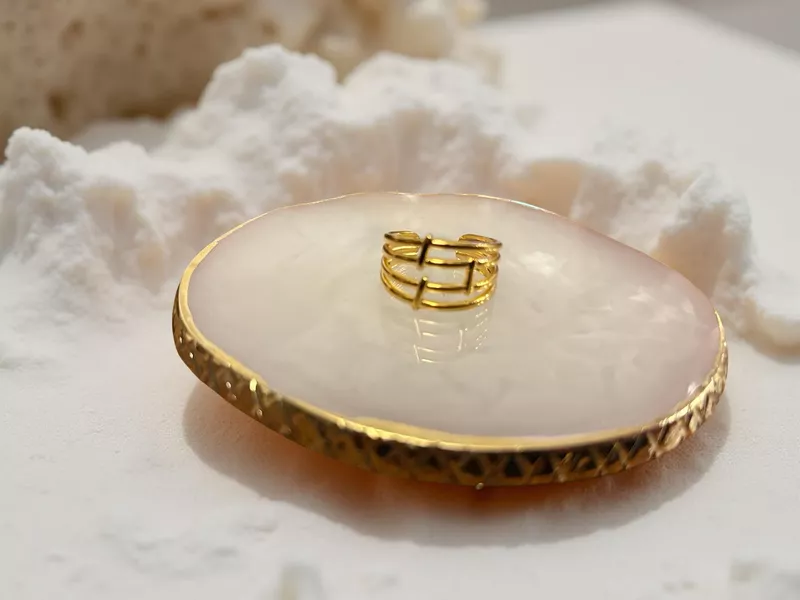 Modern Gold Three-Band Open Ring