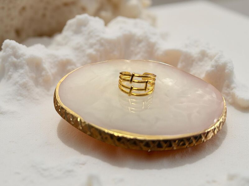 Modern Gold Three-Band Open Ring