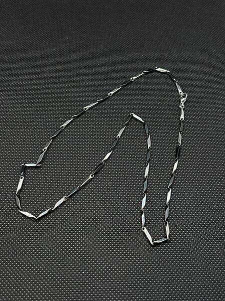 Linked Black-Silver Tone Chain for Men