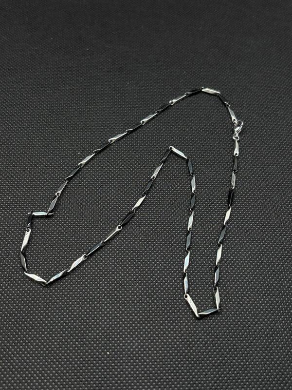 Linked Black-Silver Tone Chain for Men