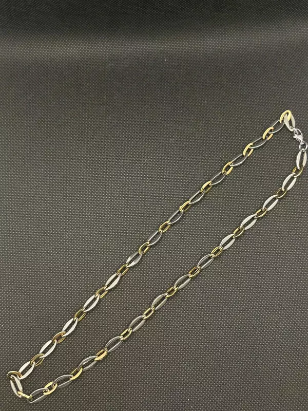 Stainless Steel Dual Tone Mariner Link Chain for Men