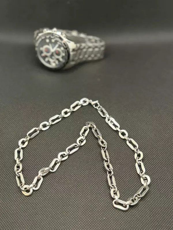 Classic Men's Anchor Chain in Silver Tone