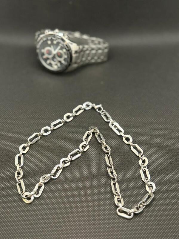 Classic Men's Anchor Chain in Silver Tone