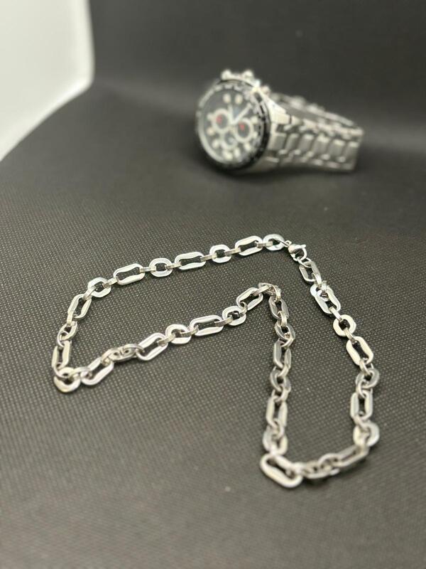 Classic Men's Anchor Chain in Silver Tone