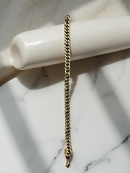 Stainless Steel Gold Tone Mariner Link Bracelet for Men