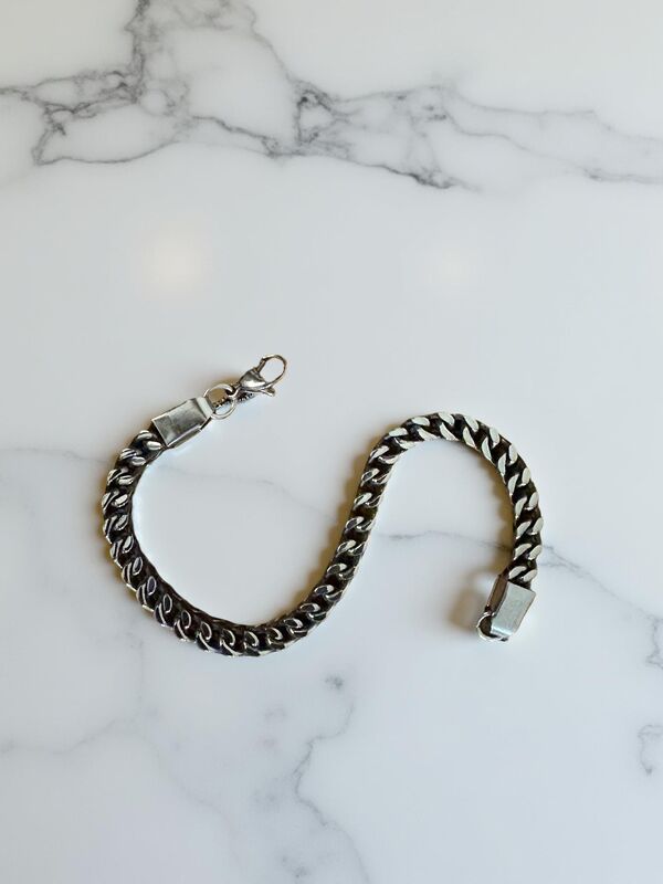 Classic Men's Anchor Bracelet in Silver Tone