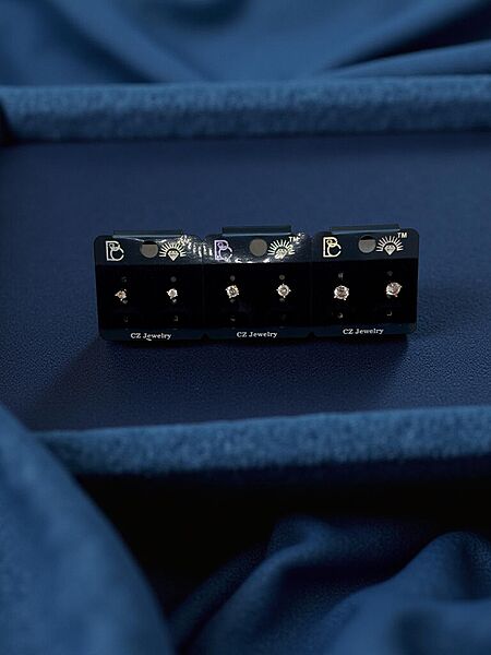 White AD stone studs - Set of 3 sizes