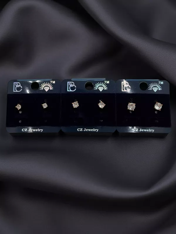 White AD stone studs - Set of 3 sizes