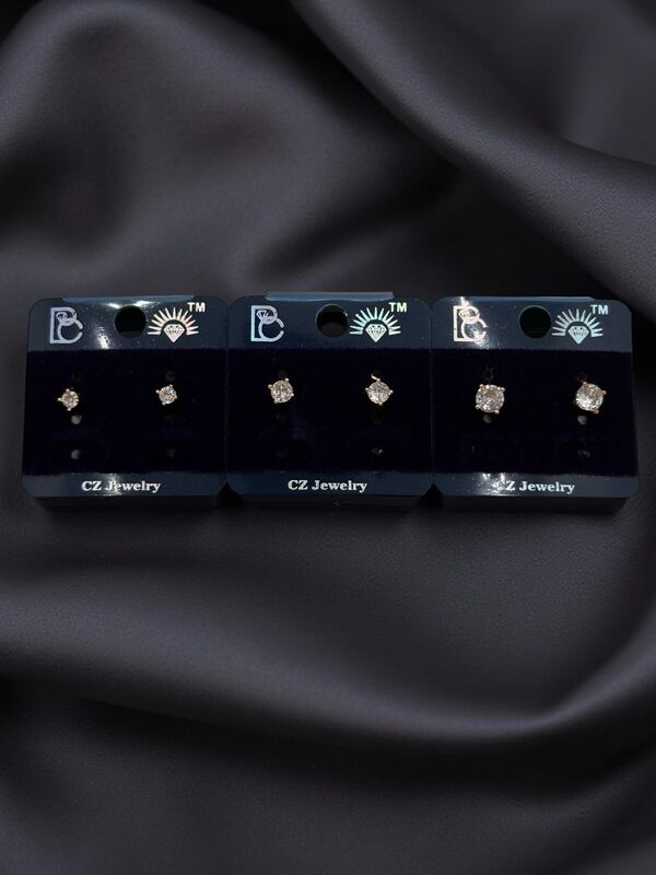 White AD stone studs - Set of 3 sizes