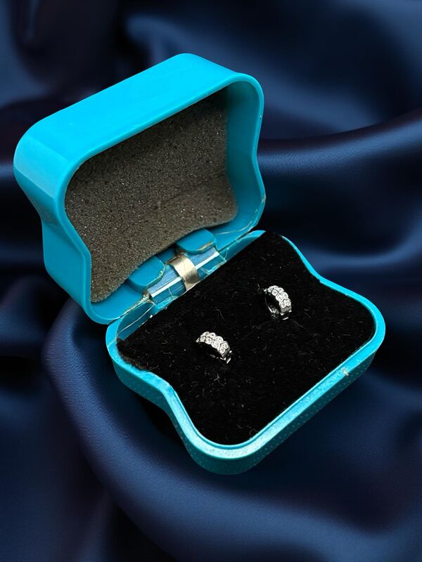 Mini Hoops with White stones