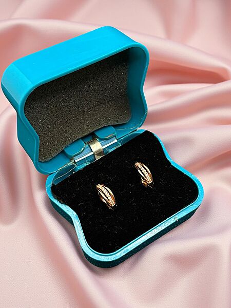 Mini Golden Stud with White stones