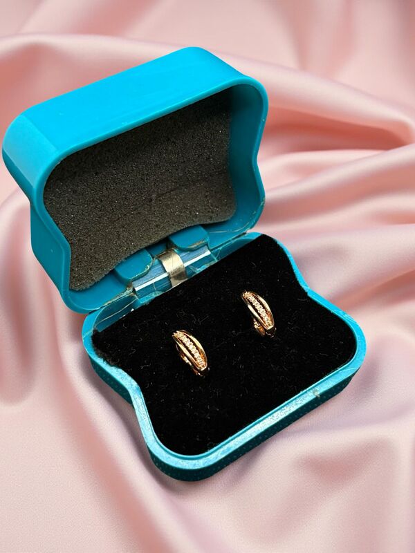 Mini Golden Stud with White stones