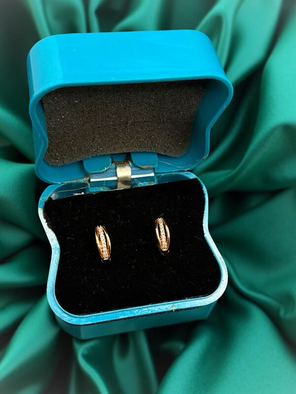 Mini Golden Stud with White stones